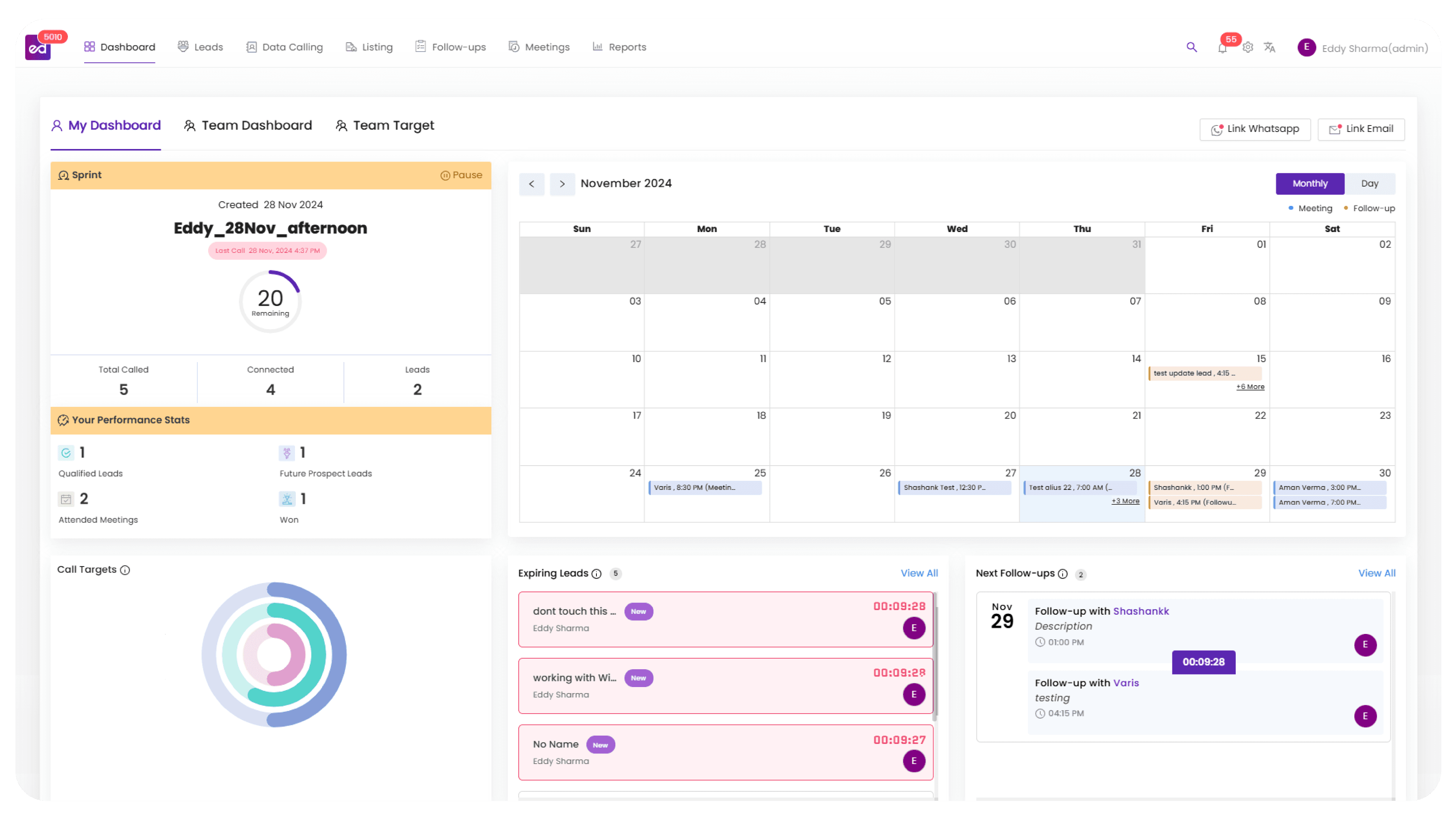CRM Dashboard